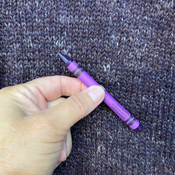 Peruvian Connection Cardigan Med Purple Open Knit Button Front Wool Linen Blend - Picture 5 of 6